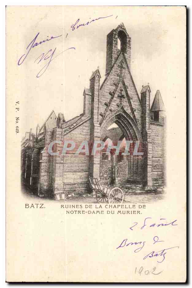 Batz CPA Ruines de la chapelle de Notre Dame du Murier