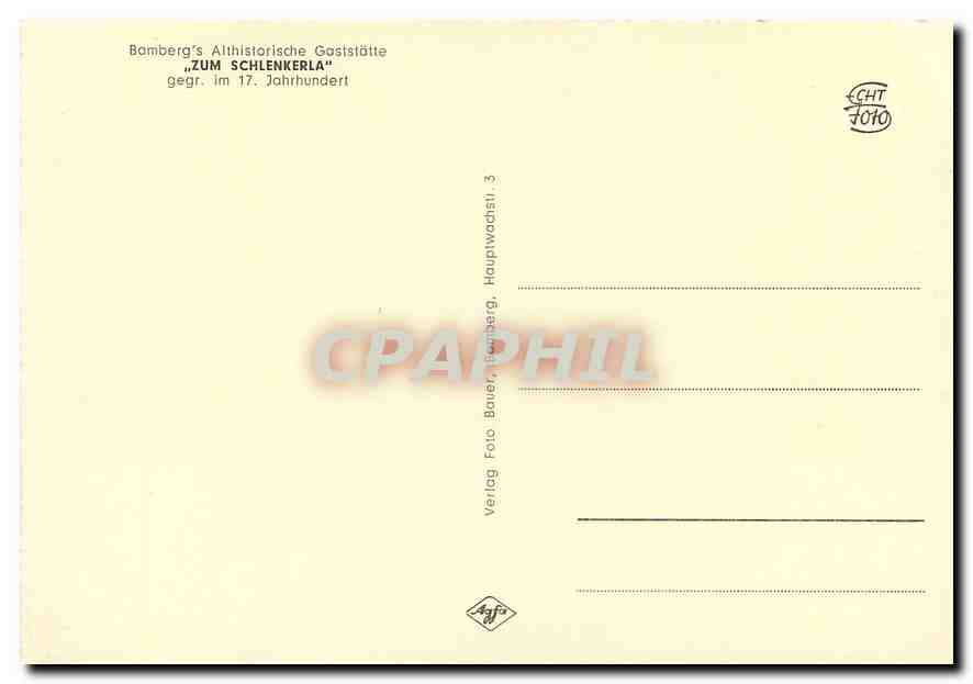 CPM Bambergs Althistorische Gaststatte Zum Schlenkerla  — Back