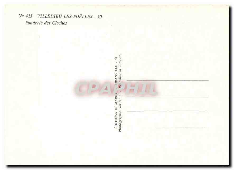 Fondeur travaillant une cloche — Villedieu-les-Poêlles — Éditions du Mario Granville — Achterkant
