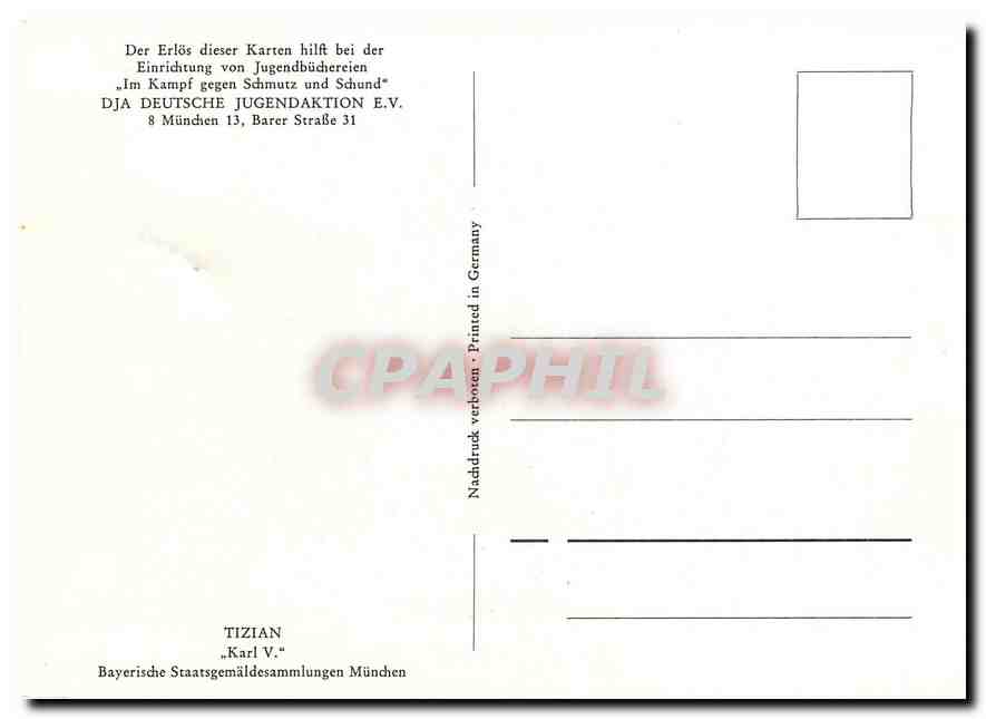 CPM Tizian Karl V Bayerische Staatsgemaldesammlungen Munchen  — Back