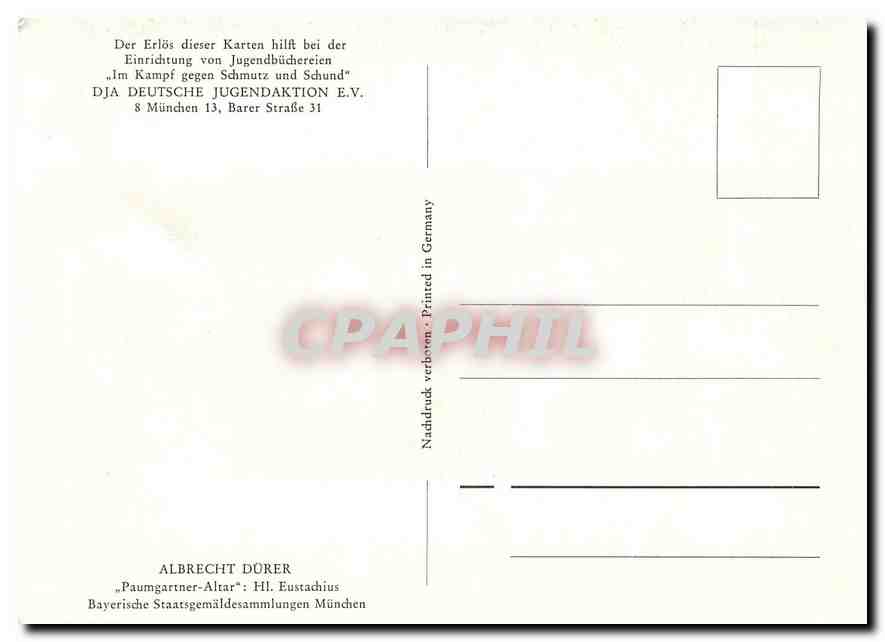 CPM Albrecht Durer Paumgartner Altar Bayerische Staatsgemaldesammlungen Munchen  — Back