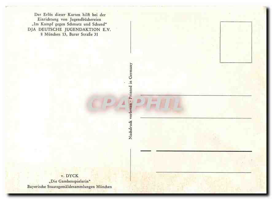 CPM Dyck Die Gambenspielerin Bayerische Staatsgemaldesammlungen Munchen  — Back