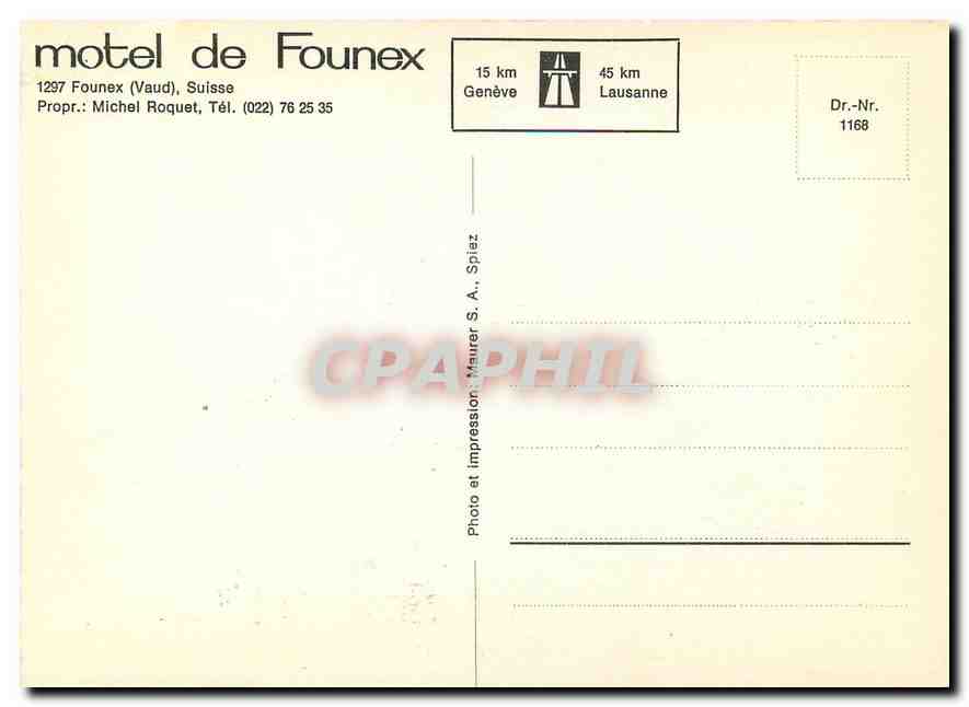 CPM Motel de Founex Vaud Suisse  — Rückseite