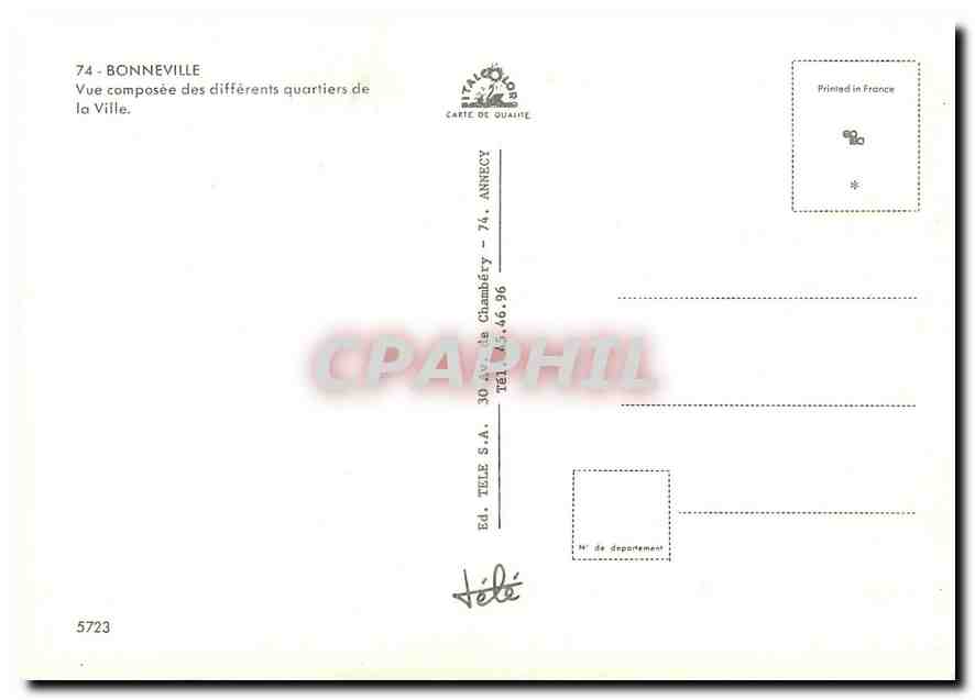CPM Bonneville Vue composee des differents quartiers de la Ville  — Rückseite