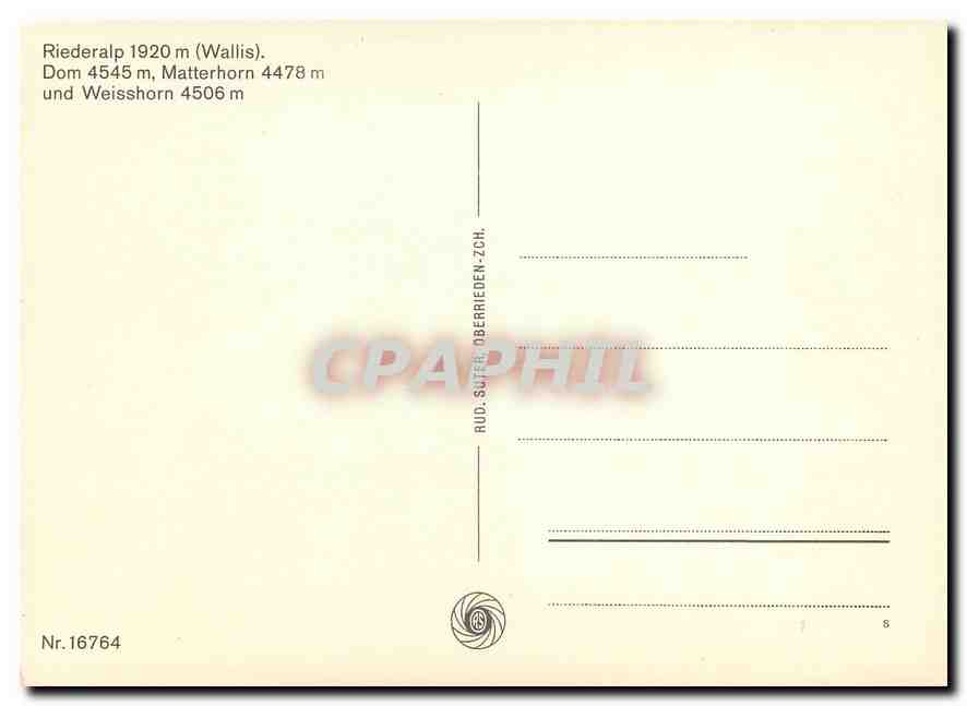 CPM Riederalp Wallis  — Rückseite