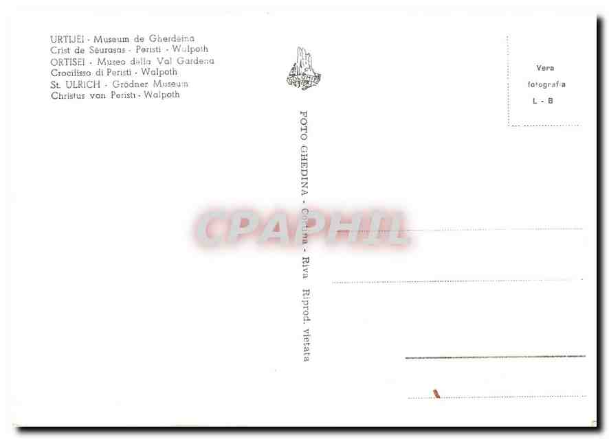 CPM St Ulrich Grodner Museum Christus von Peristi Walpoth  — Back