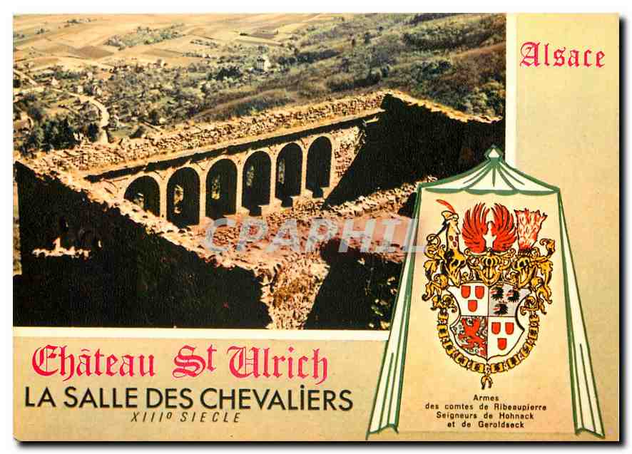 Château St Ulrich — La Salle des Chevaliers — XIIIe siècle — Éditions Hachette