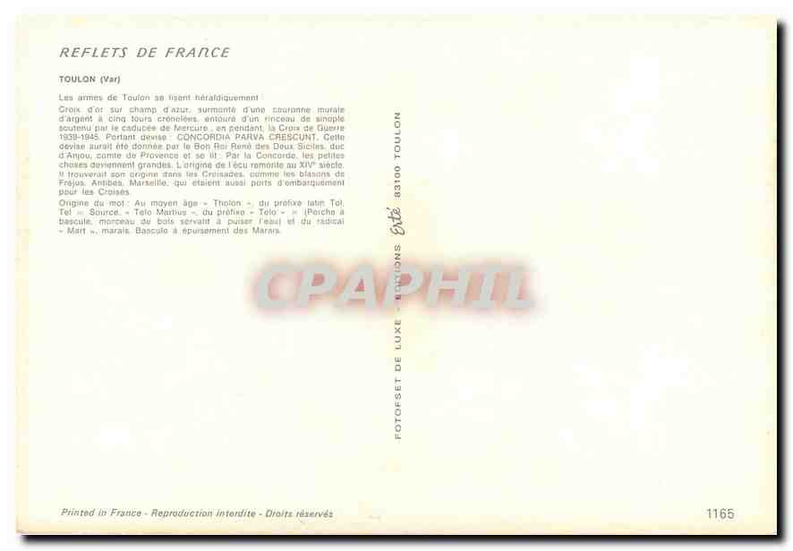 CPM Toulon Var  — Verso