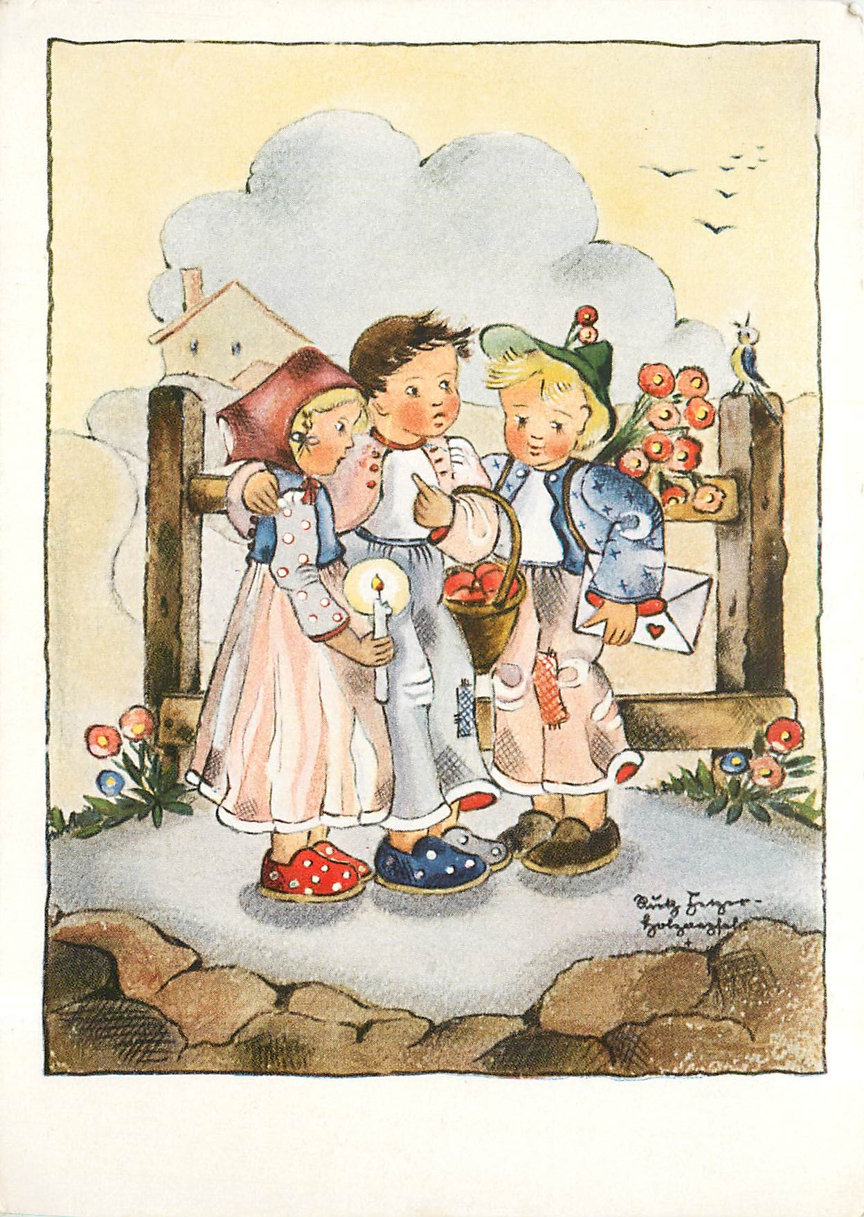 CPM Wir Gratuliereni Von Ruth Fetzer Holzaepfel 