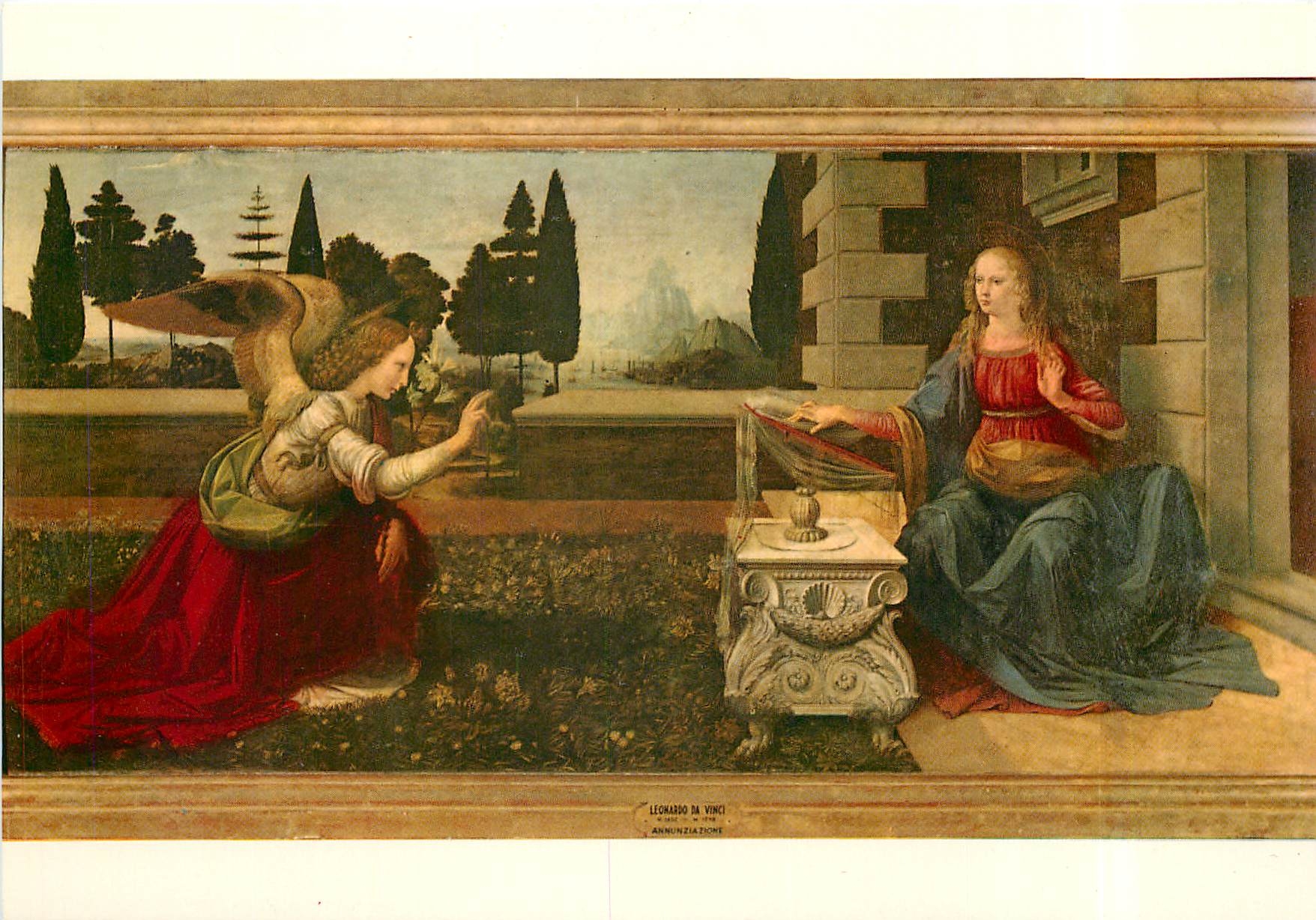 CPM Firenze Uffizi Gallery Leonardo da Vince L'Annonciation 