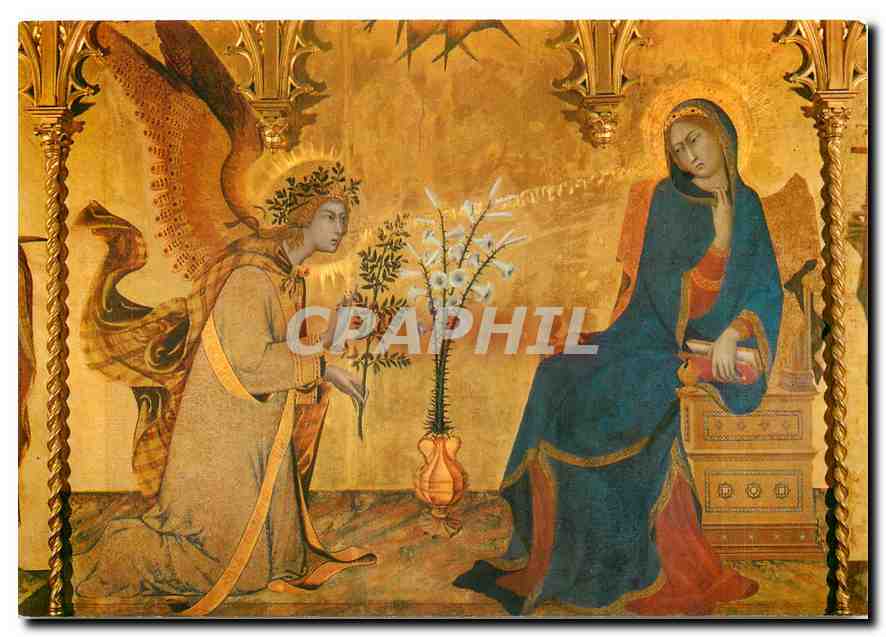 CPM Firenze Galerie de Ufizi Simone Martini L'Annonciation 