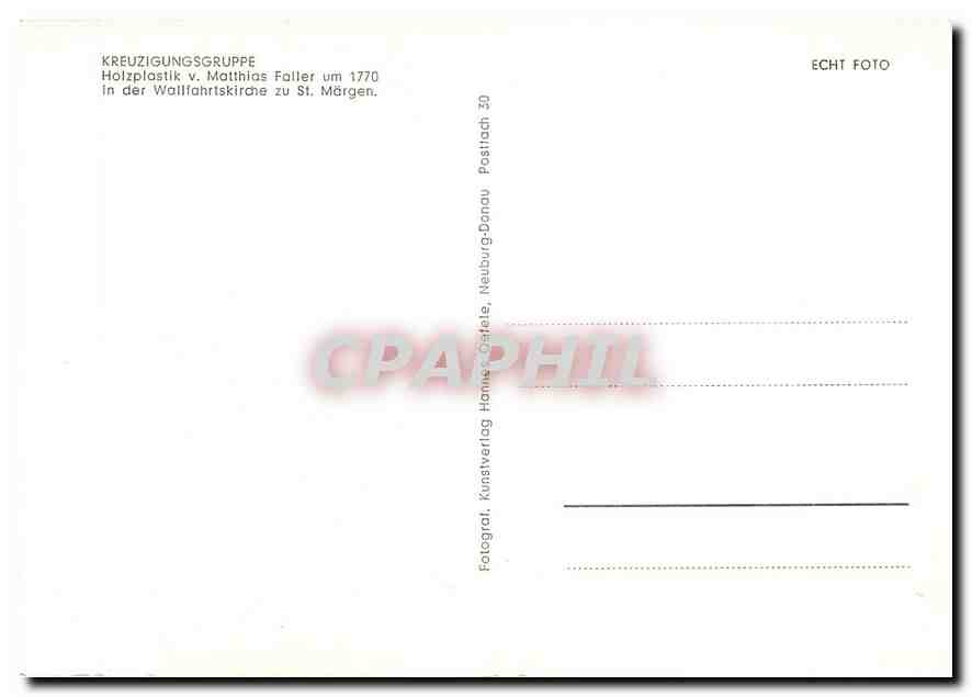 CPM Kreuzigungsgruppe Holzplastic v Matthias Foller  — Rückseite