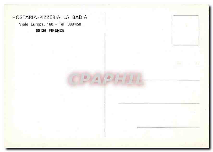 CPM Hostaria Pizzeria La Badia Firenze  — Rückseite