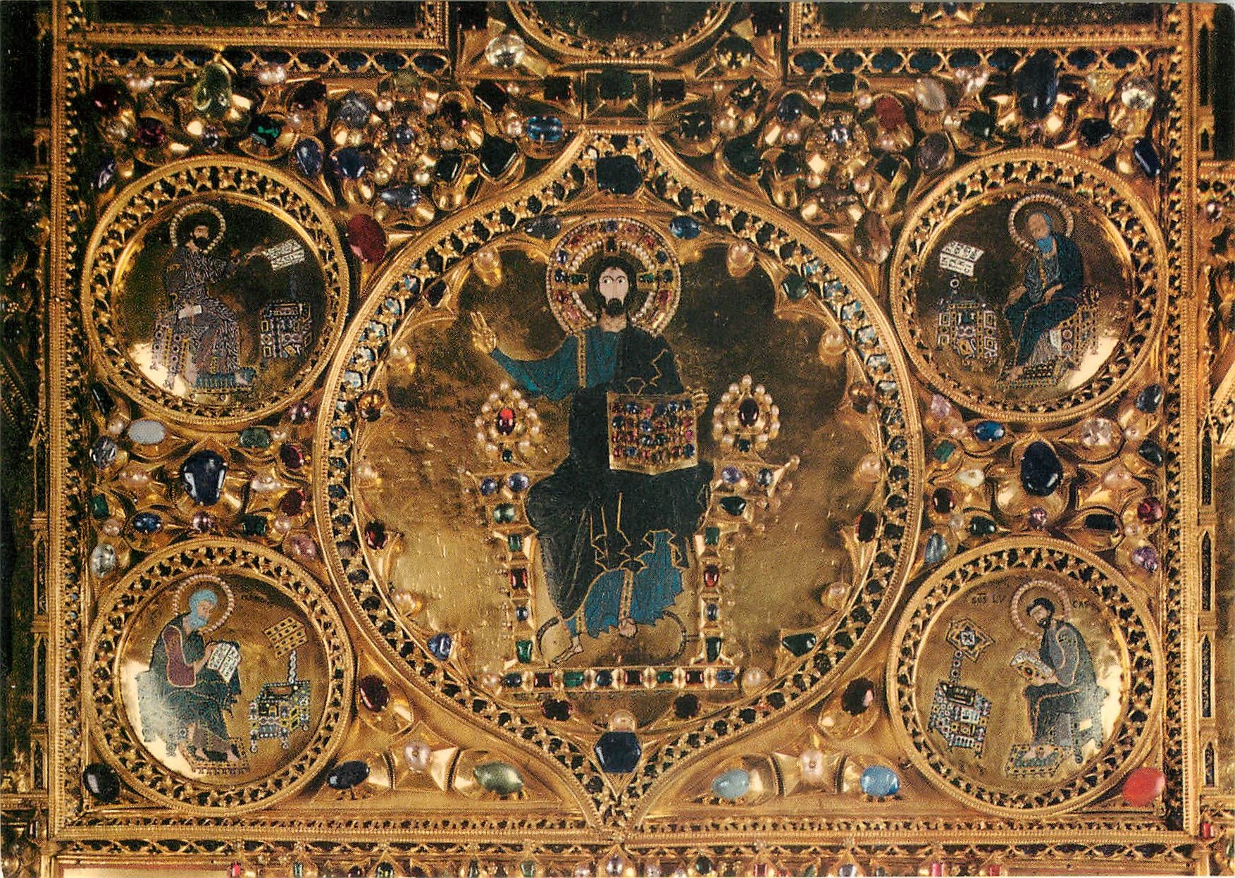 CPM Venezia Basilica di S Marco Pala d'Or Christ Pantocrator avec les quatre evangelistes 