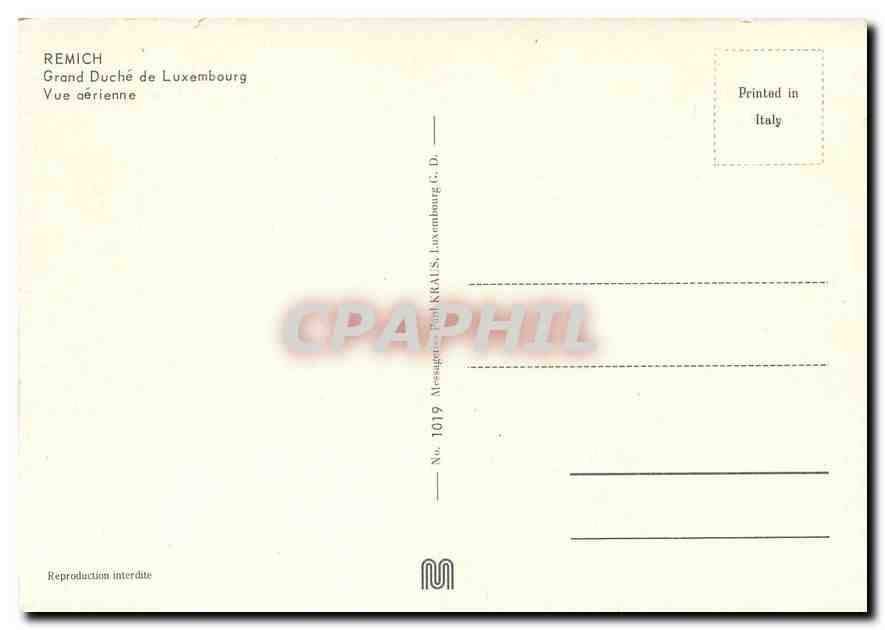 CPM Remich Grand Duche de Luxembourg Vue aerienne  — Rückseite
