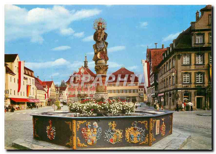 CPM Schwabisch Gmund Marienbrunnen mit Oberem Marktplatz und Rathaus 