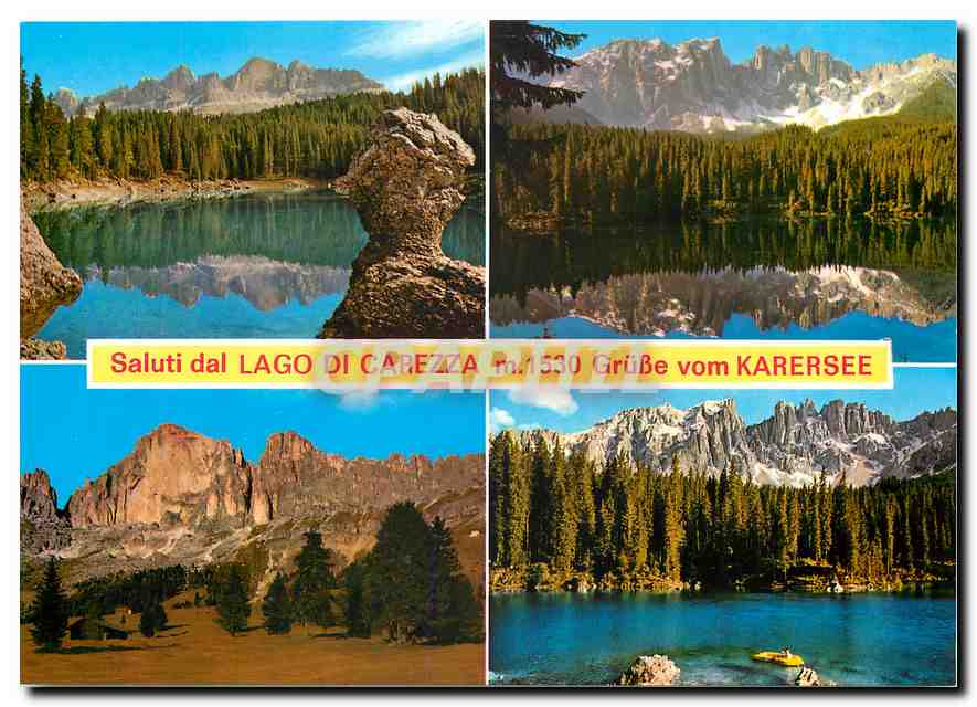 CPM Saluti dal Lago di Carezza Grusse vom Karersee 