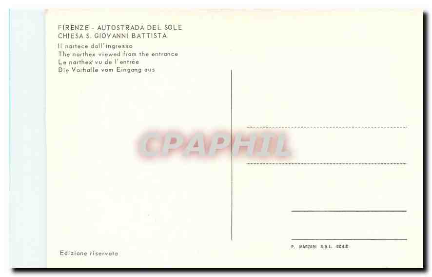 CPM Firenze Autostrada del Sole Chiesa S Giovanni Battista Le narthex vu de l'entree  — Verso