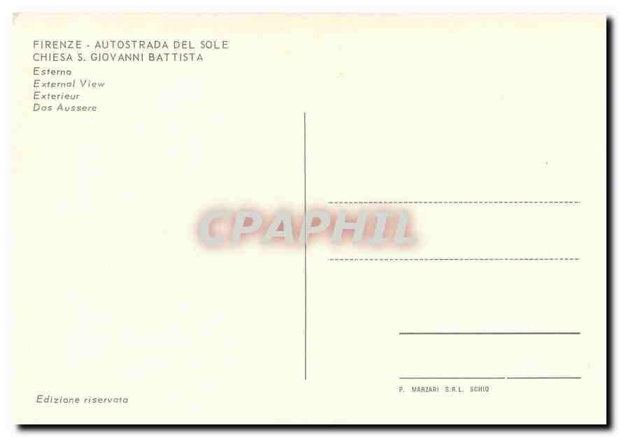 CPM Firenze Autostrada del Sole Chiesa S Giovanni Battista Exterieur  — Rückseite