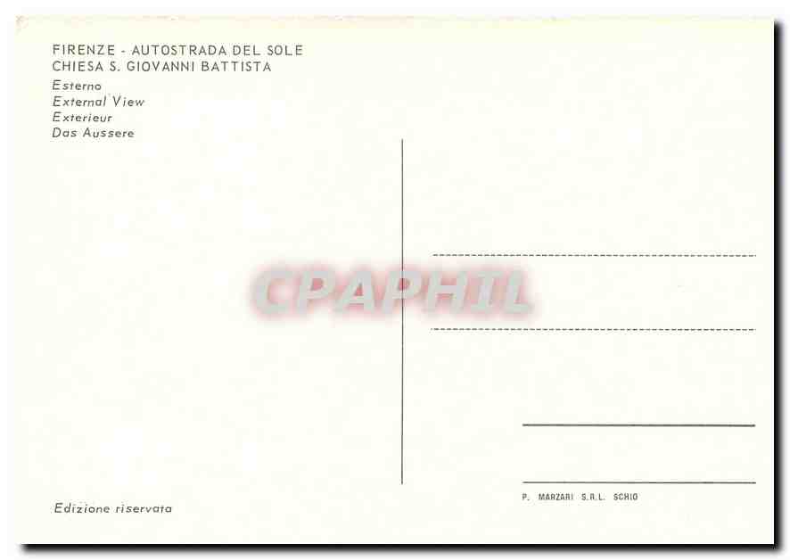 CPM Firenze Autostrada del Sole Chiesa S Giovanni Battista Exterieur  — Rückseite