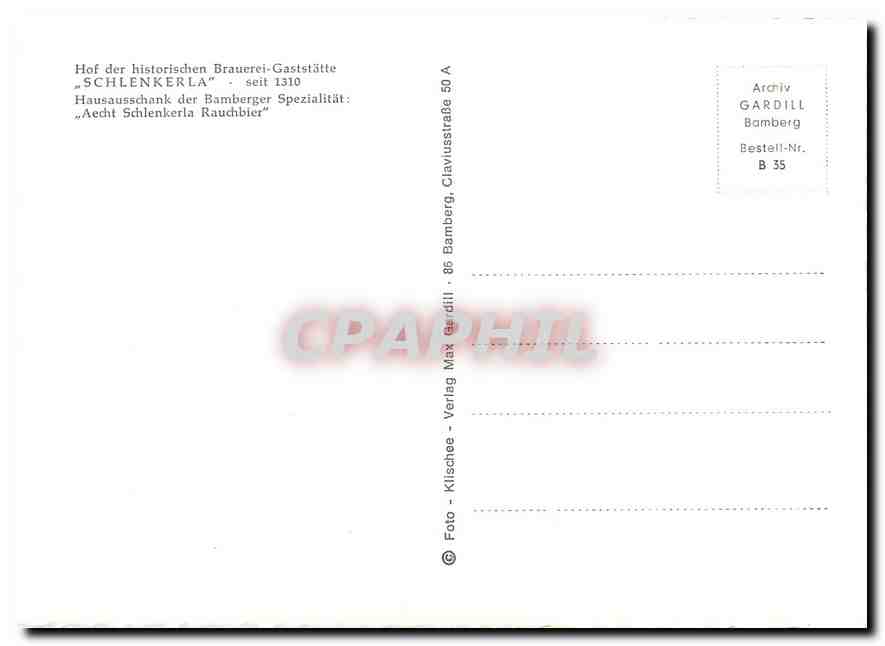 CPM Haf der historischen Brauerei Gaststatte Schlenkerla  — Back