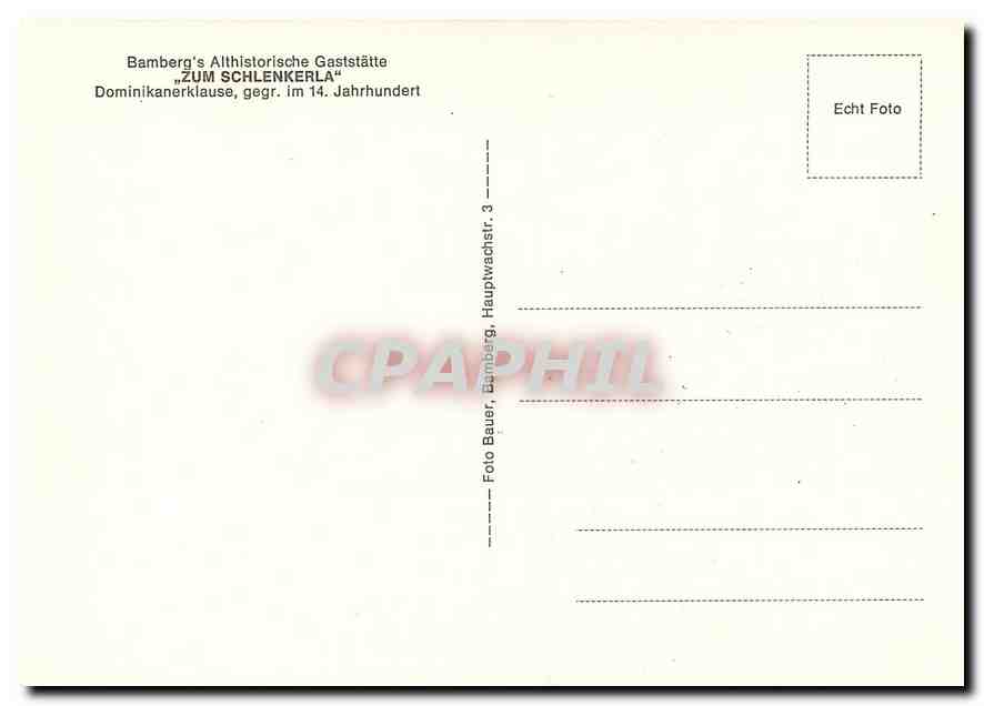 CPM Bambergs Althistorische Gaststatte Zum Schlenkerla  — Back