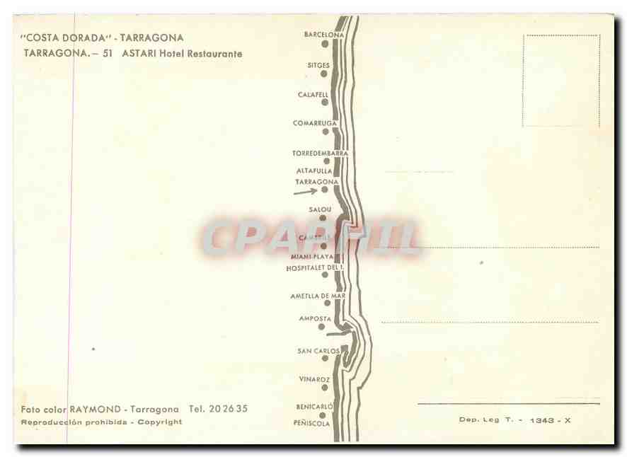 CPM Costa Dorada Tarragona Astari Hotel Restaurants  — Rückseite