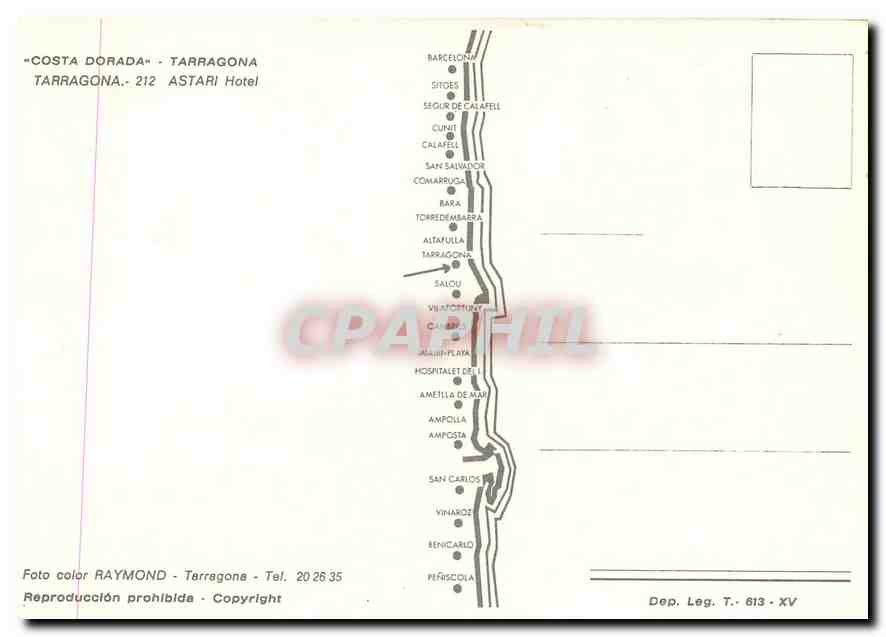 CPM Costa Dorada Tarragona Astari Hotel  — Rückseite