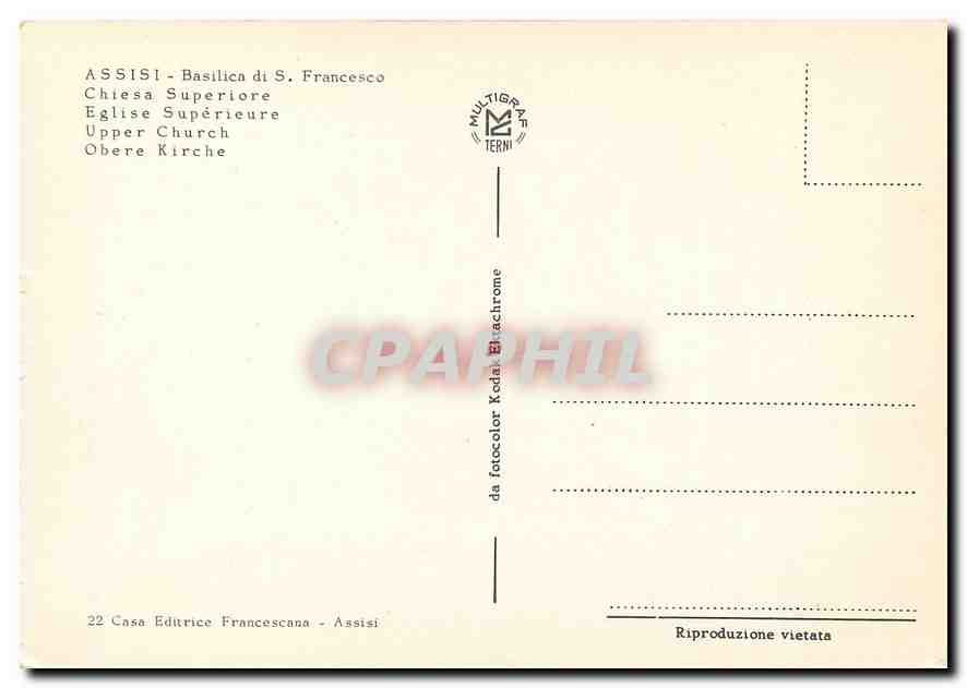 CPM Assisi Basilica di S Francesco Eglise Superiore  — Rückseite