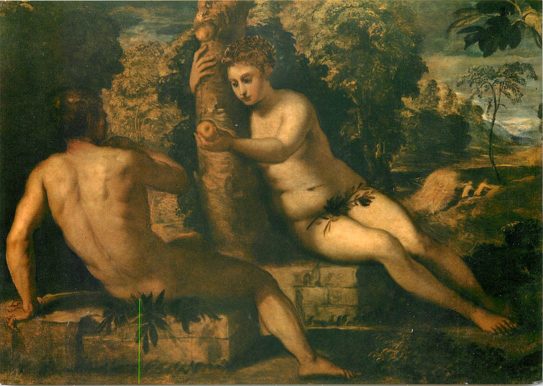 CPM Venezia Gallerie dell Academia Adam und Eva 