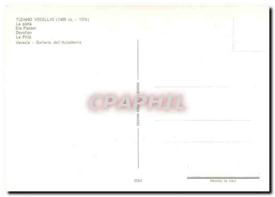 CPM Tiziano Vecellio La Pitie  — Rückseite