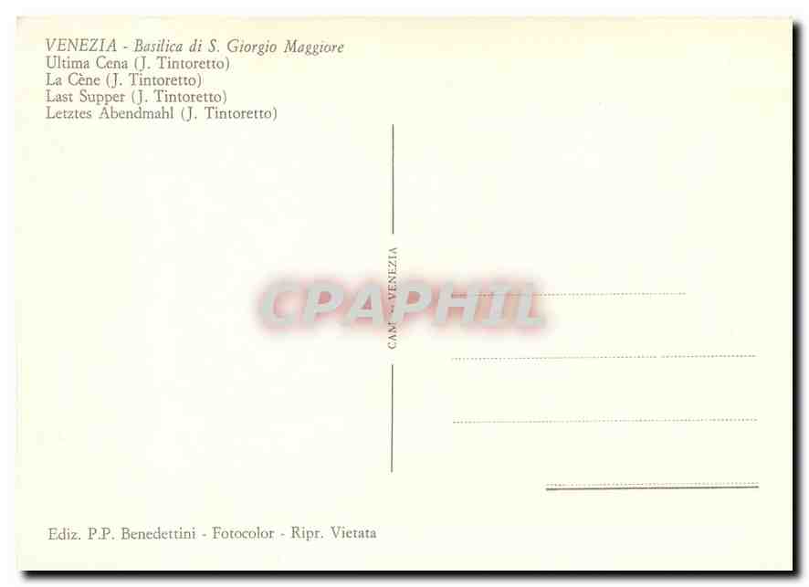 CPM Venezia Basilica di S Giorgio Maggiore La Cene  — Rückseite