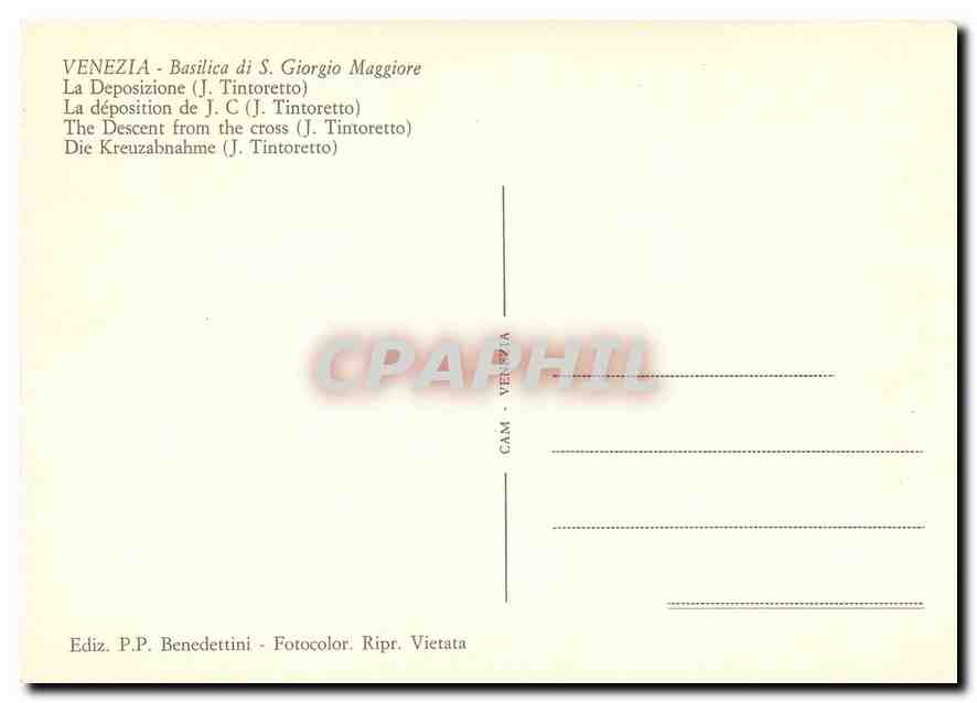 CPM Venezia Basilica di S Giorgio Maggiore La deposition de JC  — Rückseite