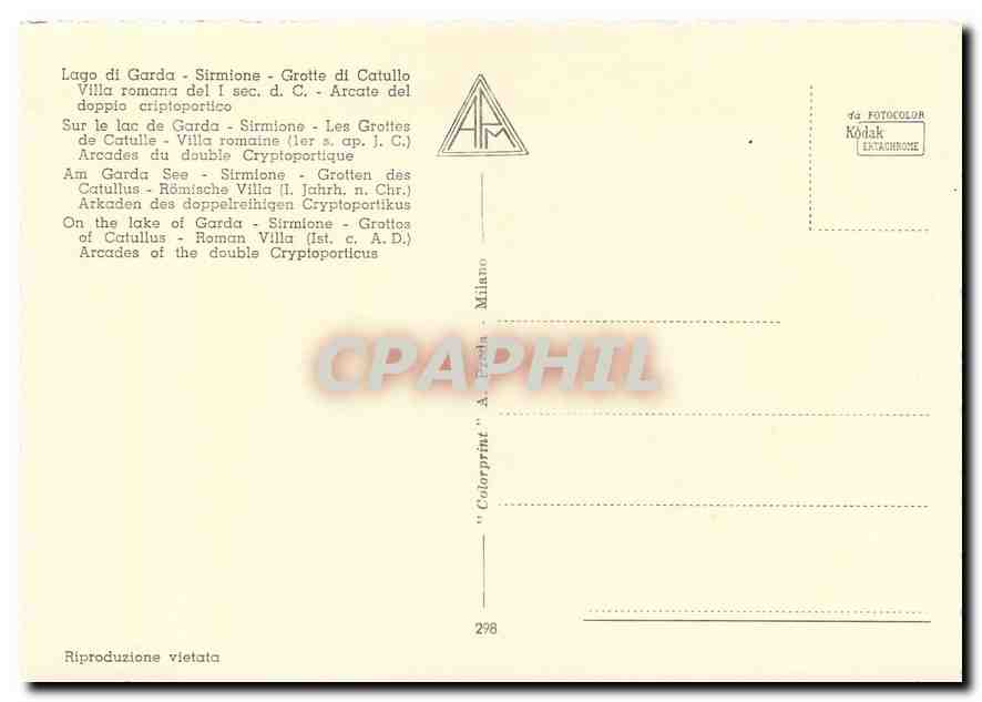 CPM Sur le lac de Garda Sirmione Les Grottes de Catulle Villa romaine  — Rückseite
