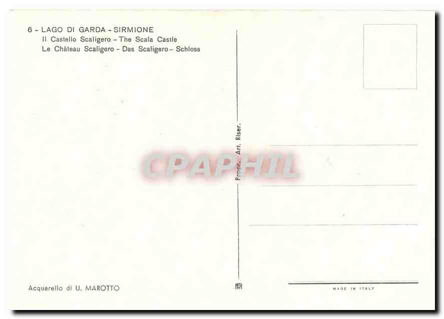 CPM Lago di Garda Sirmione Le Chateau Scaligero  — Rückseite