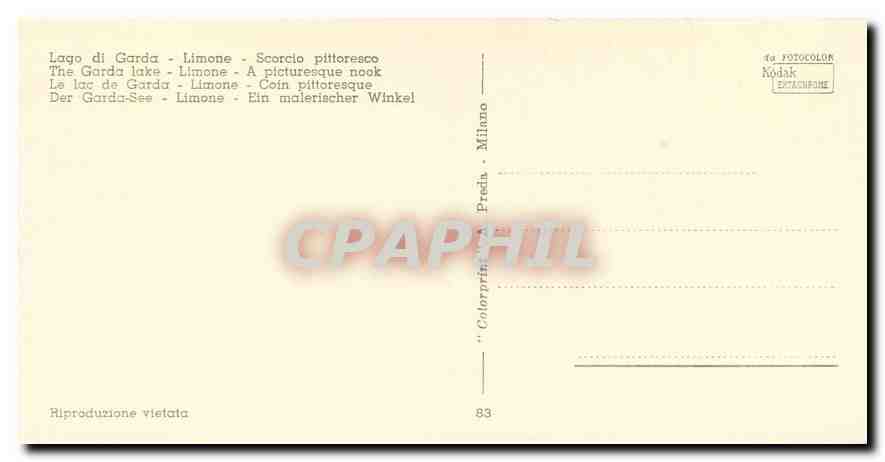 CPM Le lac de Garda Limone Coin pittoresque  — Rückseite