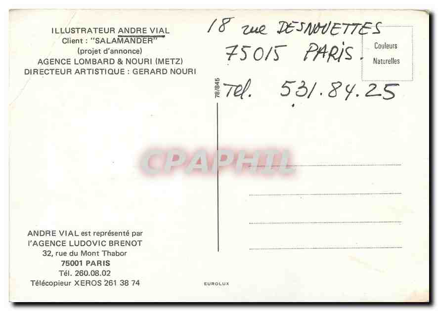 CPM Andre Vial Salmander  — Verso