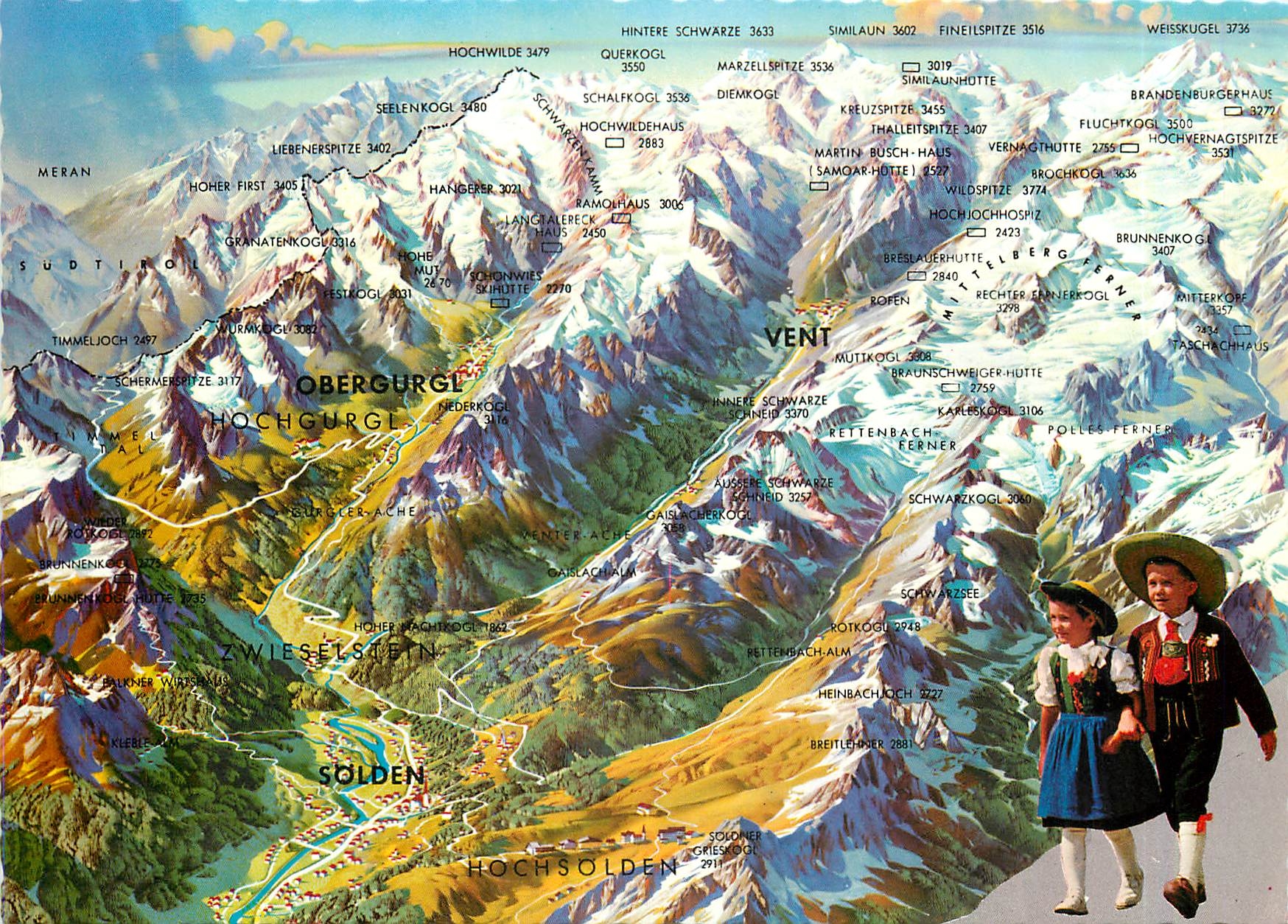 CPM Panorama vom Inner Otztal und seiner Gletscherwelt Tirol 