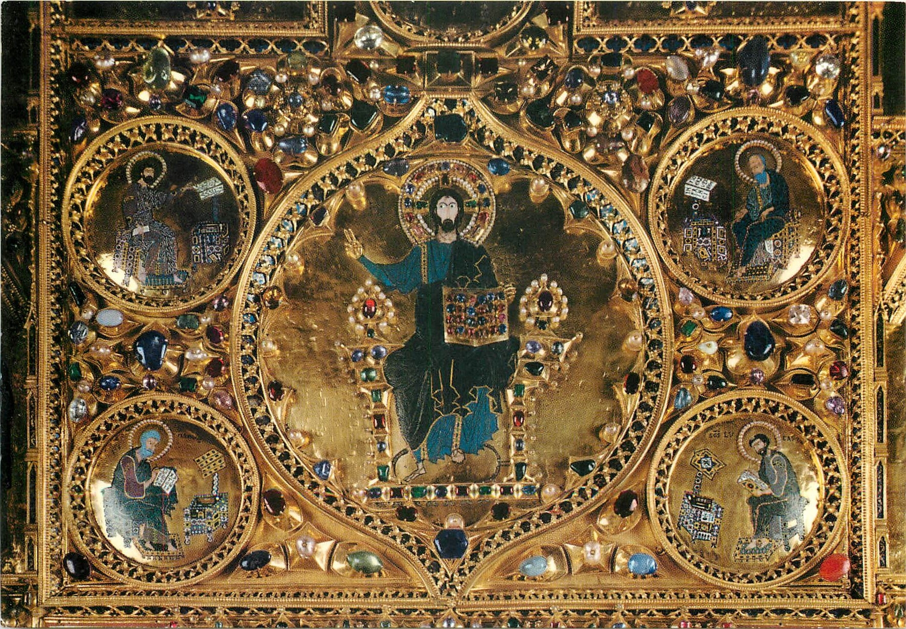 CPM Venezia Basilica di S Marco Pala d'Or Christ Pantocrator avec les quatre evangelistes 
