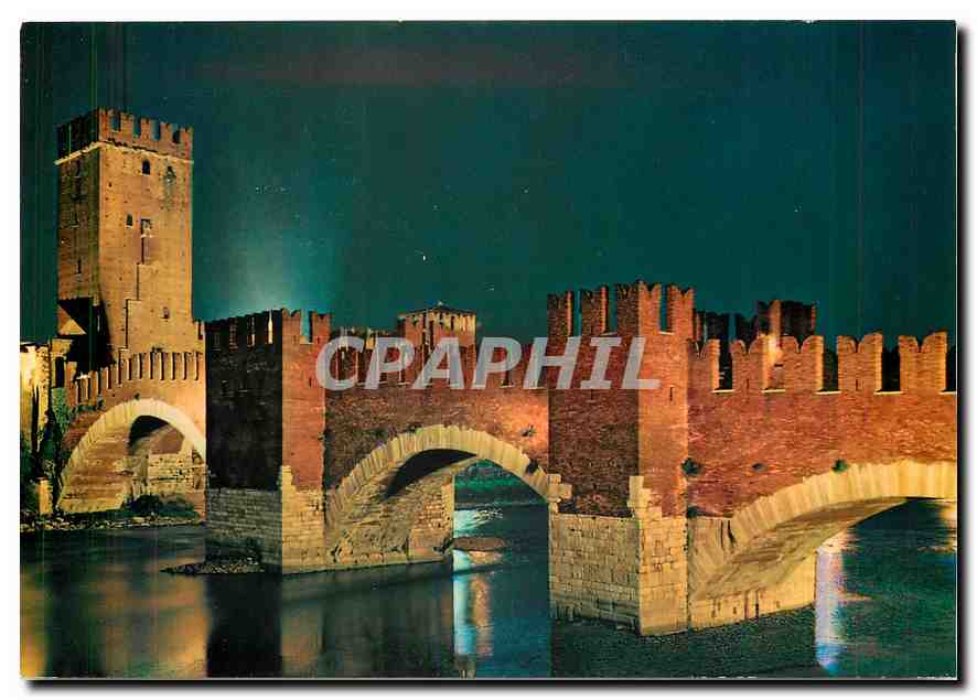 CPM Verona Pont Scaligero la nuit 