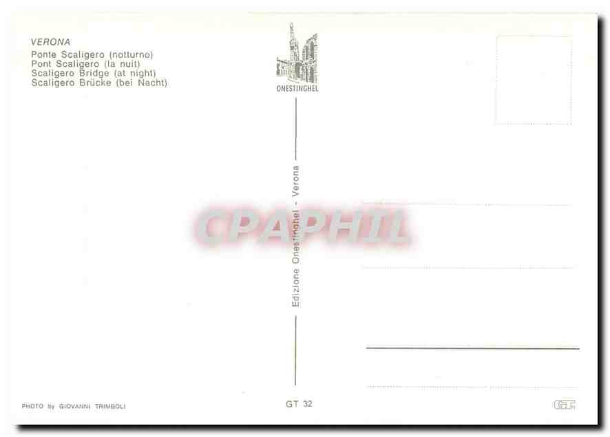 CPM Verona Pont Scaligero la nuit  — Verso