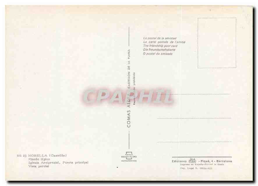 CPM Morella Castellon Vista Parcial  — Rückseite