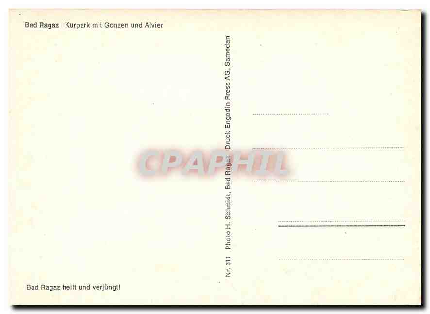 CPM Bad Ragaz Kurpark mit Gonzen und Alvier  — Back