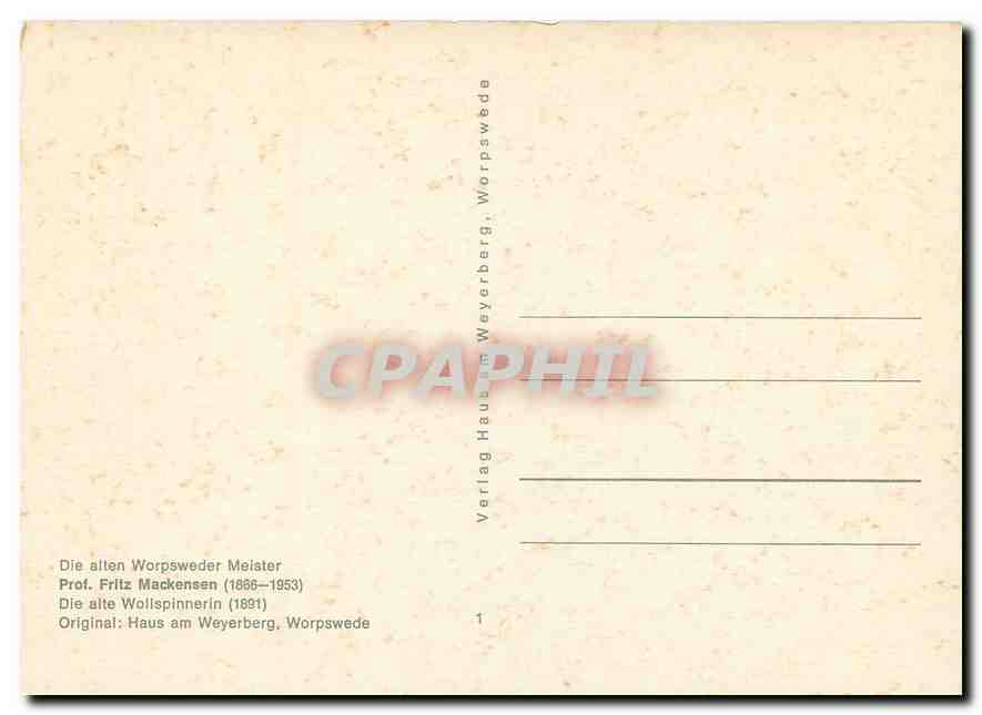 CPM Die alten Worpsweder Meister Prof Fritz Mackensee  — Rückseite