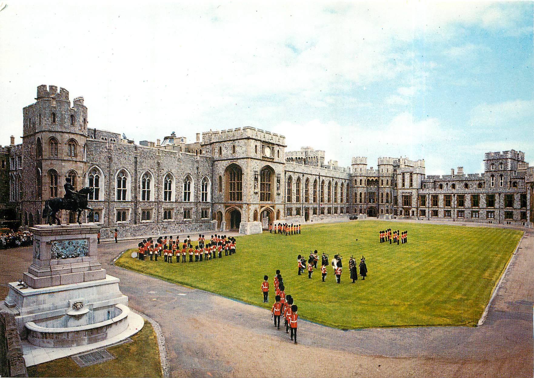 CPM Windsor Castle Berkshire The Band and Castle Guards in the Quadrangle at Windsor Castle 