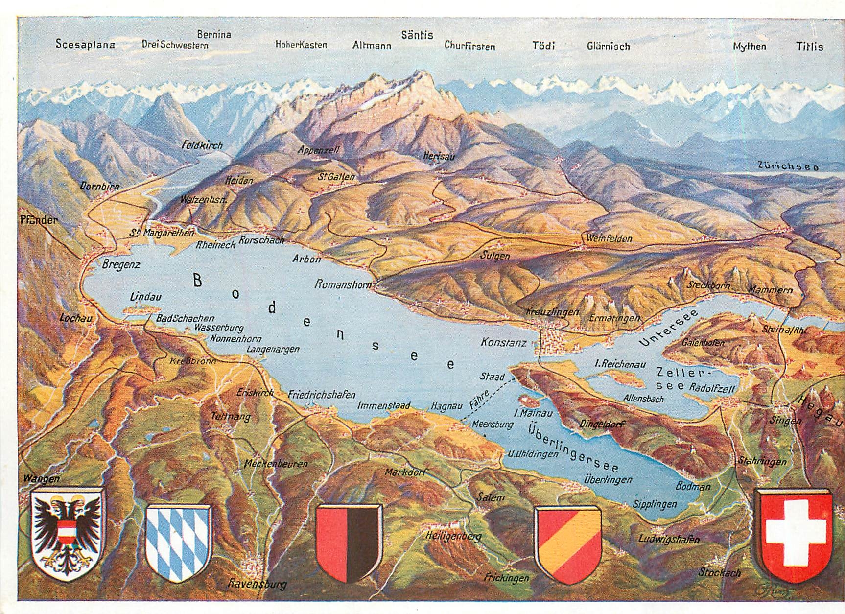 CPM Der Bodensee aus der Vogelschau 