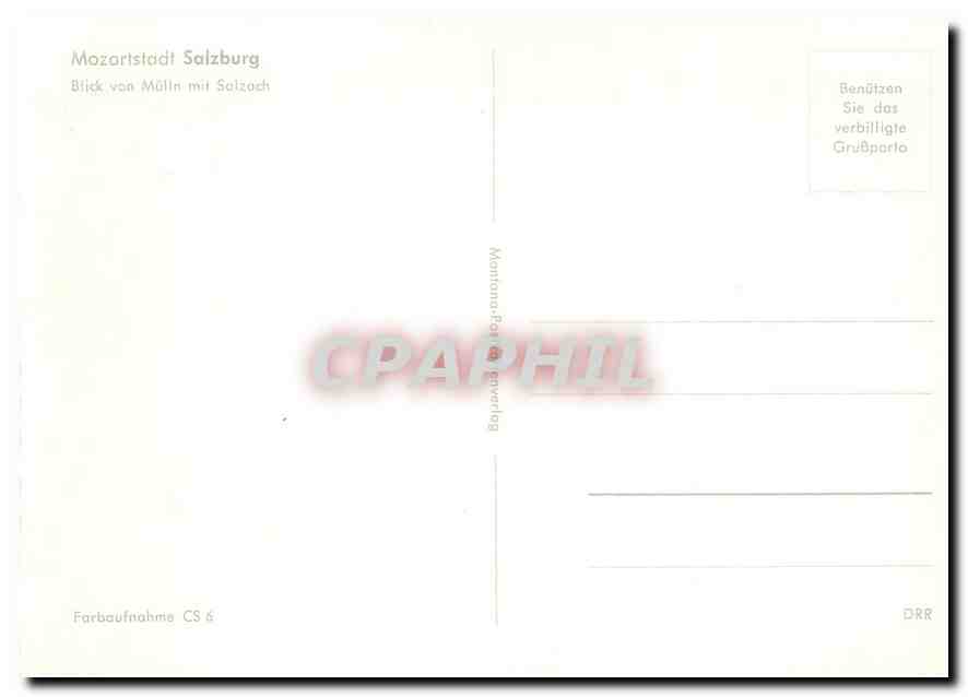 CPM Mozartstadt Salzburg Blick von Mulin mit Salzach  — Back