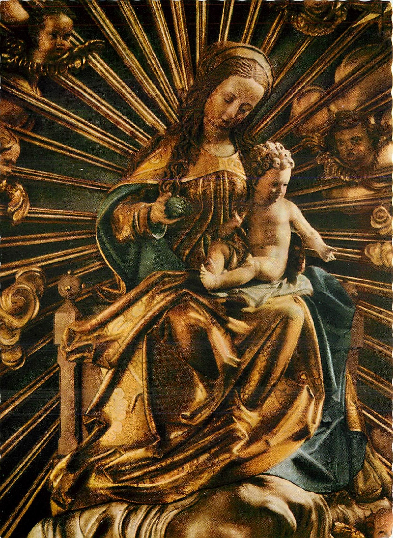 CPM Alte Kunst in Salzburg Madonna von Mich Pacher aus Bruneck 