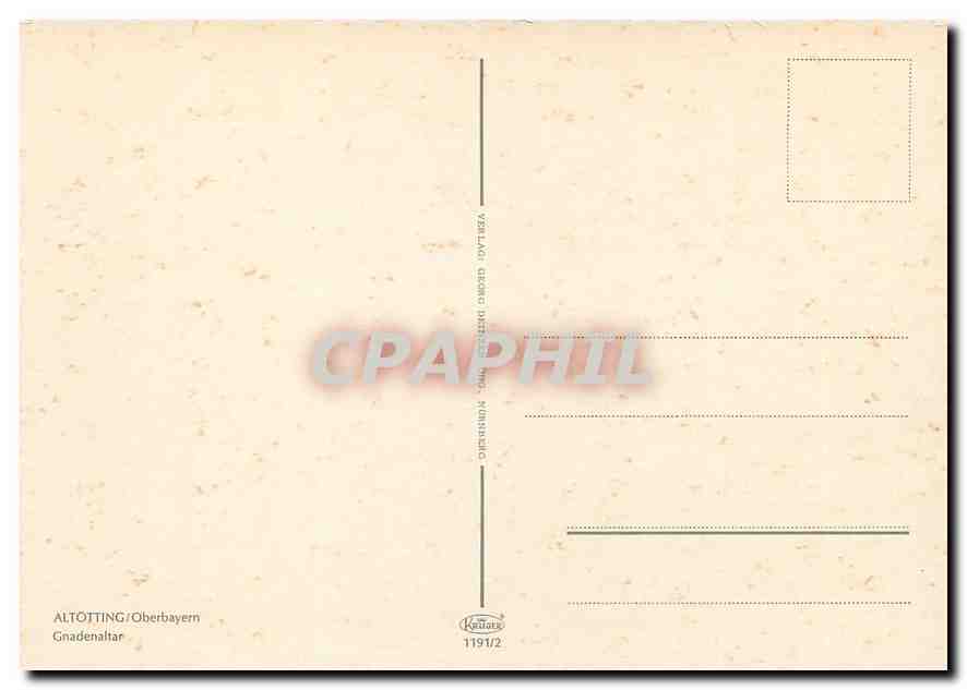CPM Altotting Oberbayern Gnadenaltar  — Rückseite
