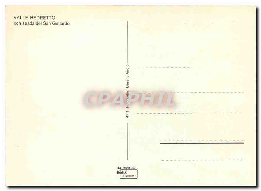 CPM Valle Bedretto con strada del San Gottardo  — Verso
